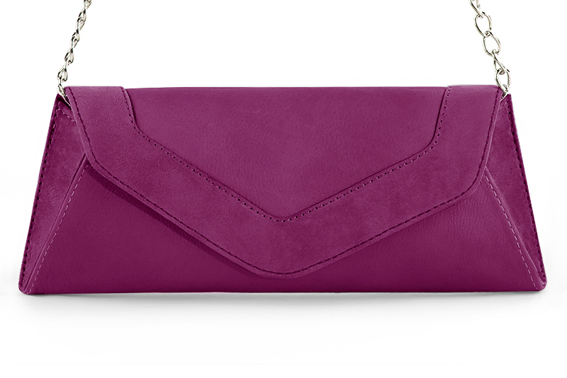 Mulberry purple women's dress clutch, for weddings, ceremonies, cocktails and parties. Profile view - Florence KOOIJMAN